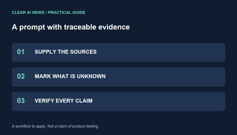 Three steps: supply the sources, mark what is unknown, verify every claim.